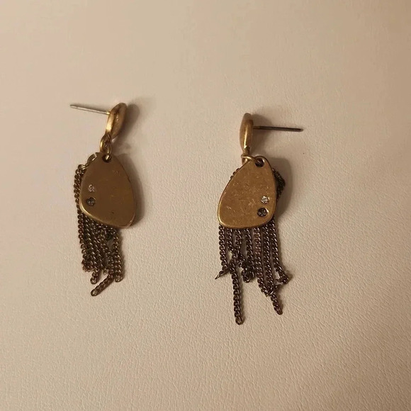 Kenneth Cole Gold Tone Stud Drop Earrings - Picture 2 of 3